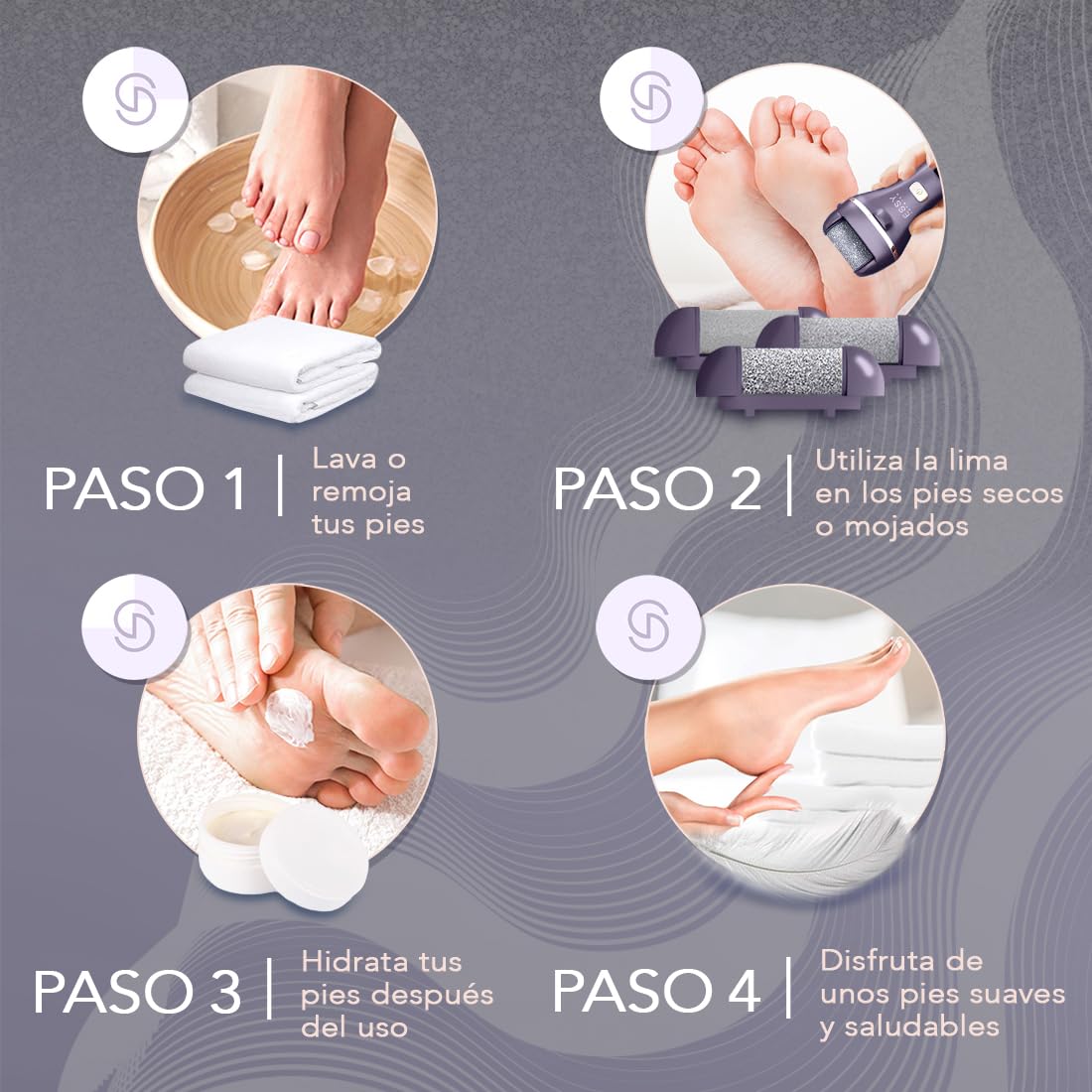 Essy Lima Elettrica Per Piedi E 5 Rulli Di Ricambio Aggiuntivi Bundle