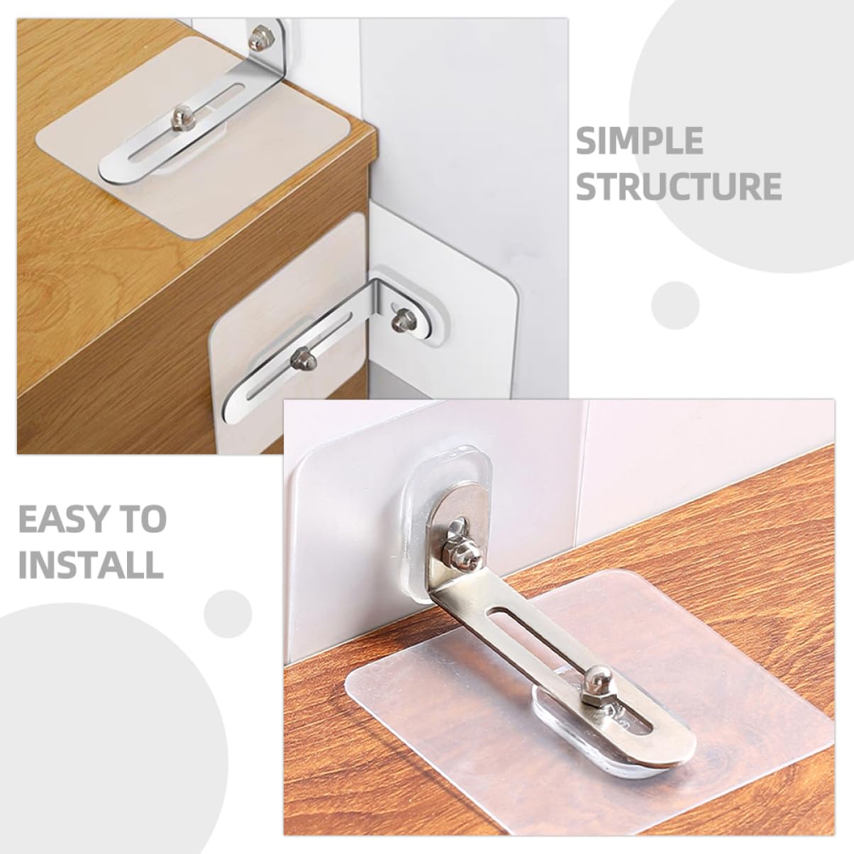 Supvox 50 Sätze Anti-Fall- Möbel nachweisen klein Proofing Beschützer zurrgurt bücherregal Sicherheitsanker für die Kommode Kommodenanker für Babysicherheit Acryl