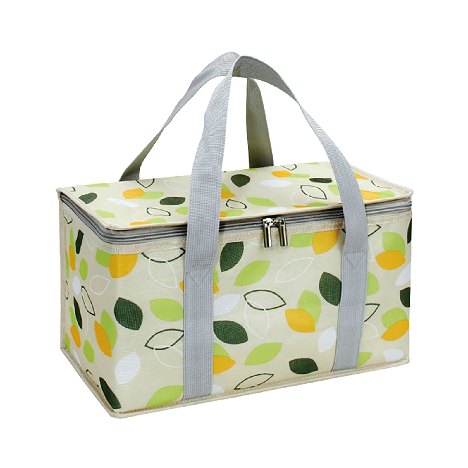 Cesta de picnic， bolsa de picnic， cesta de picnic grande con aislamiento， bolsa térmica aislante， marco de aluminio resistente， bolsa de almuerzo con，Small Flying Leaves-picnic bag-35*20*20cm(1pcs)