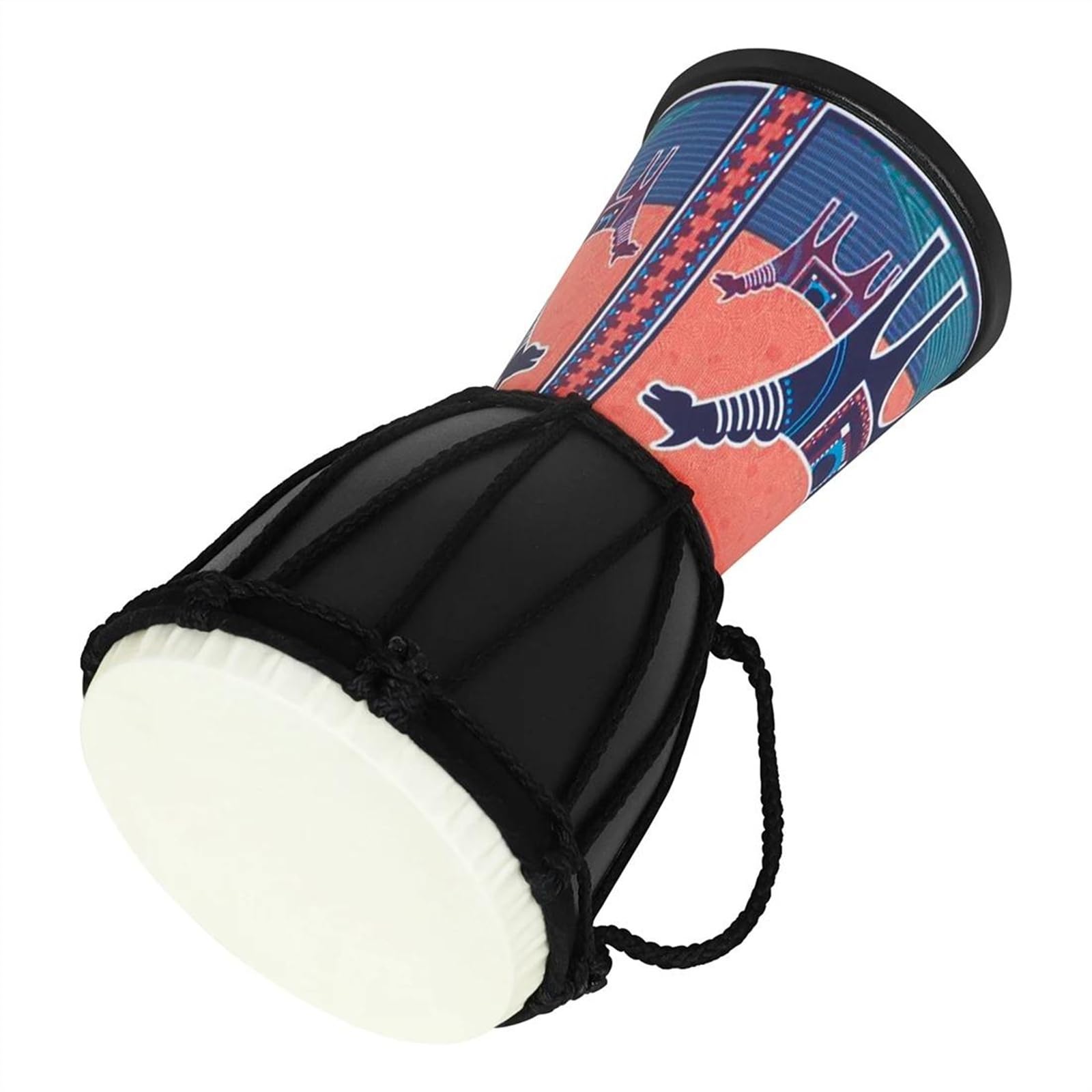 Bęben Ręczny Djembe 4-calowy Bęben Afrykański Profesjonalny Przenośny Bęben Z PVC Kolorowy Instrument Perkusyjny Djembe dla Początkujących