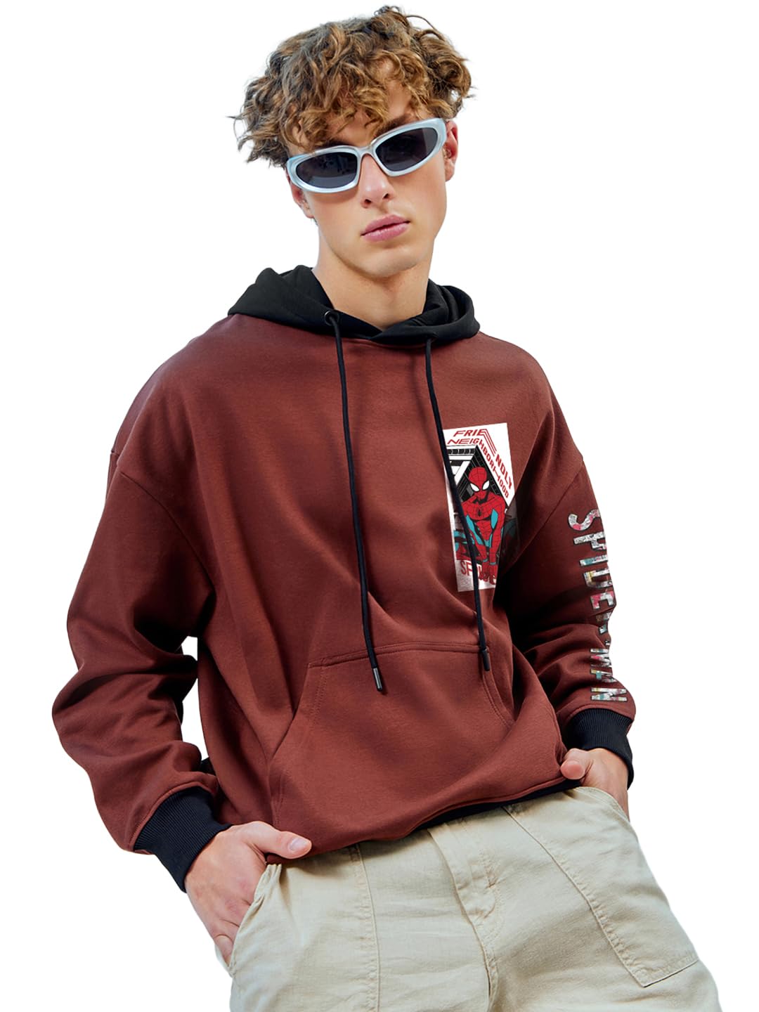 bewakoof Heavy Duty® 1.0 Men's Graphic Print Oversized Fit Full Sleeve Fleece Hoodies-picture-55