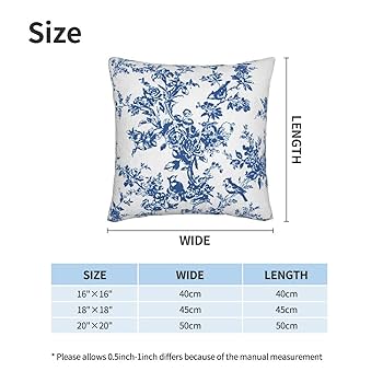 お花クッション　白青水色 THE-SECRET-GARDEN Blue &White 刺繍 シノワズリ クッション