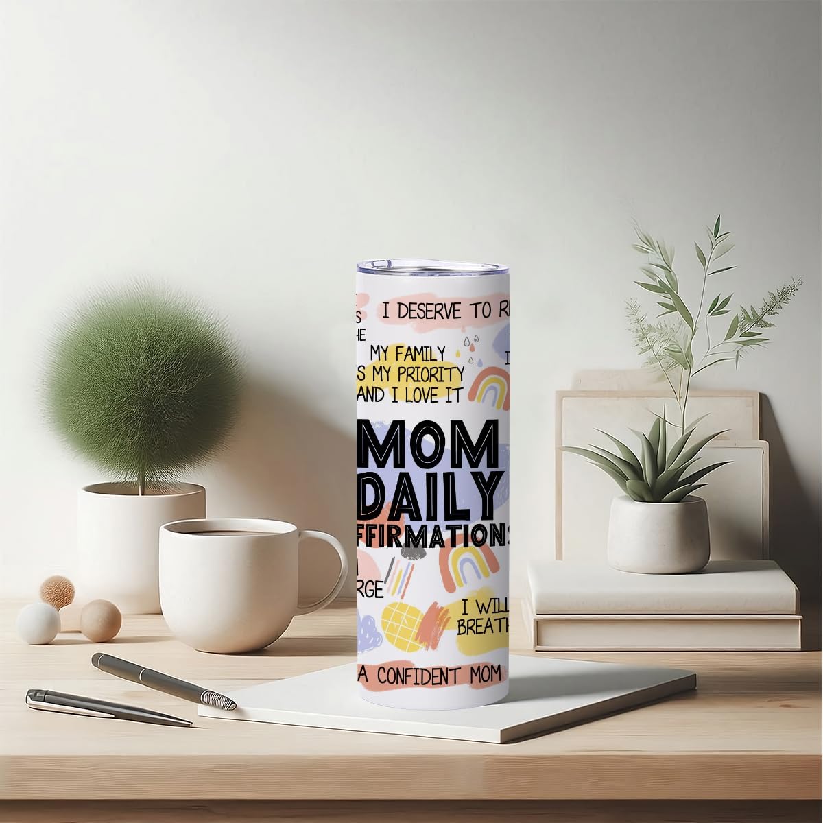 Inspirational Gifts for Mom, Women, Mama - 20 oz Skinny Tumbler, Stainless Steel Insulated Coffee Mug, Thermal Travel Cup with Lid for Christmas, Birthday, New Moms - Image 3