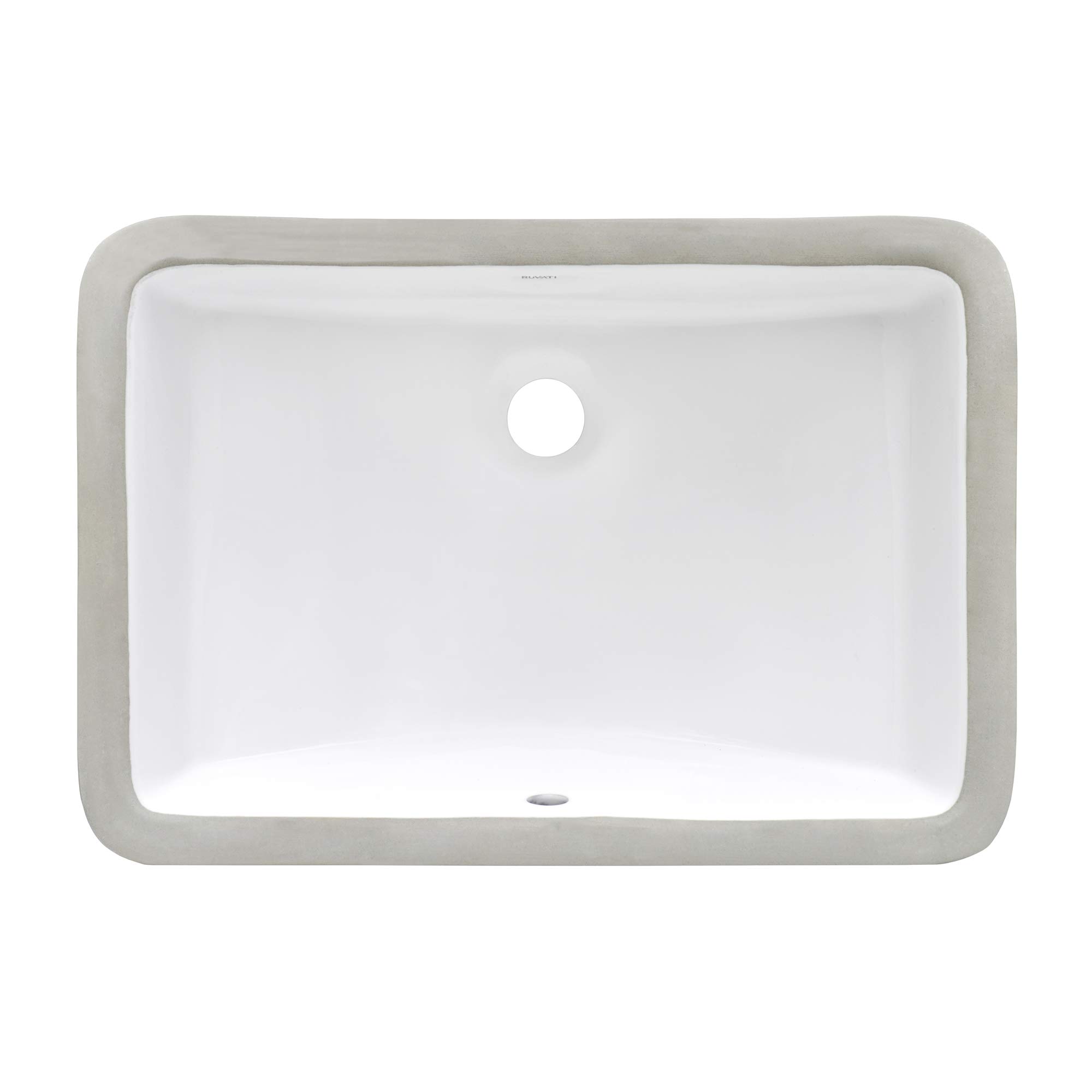 Ruvati 21 x 14 inch Undermount Bathroom Sink - White Rectangular
