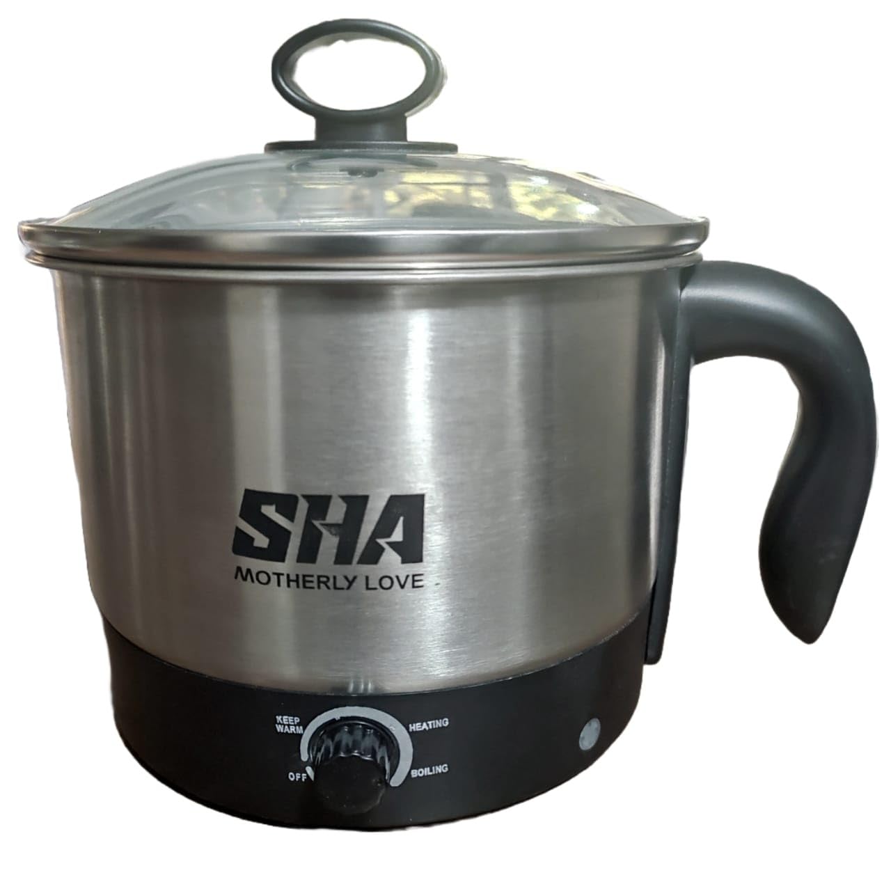 Sha Motherly Love Electric Multi Cooker With Steamer | 1.5 L Stainless Steel Body & Glass Lid | Multi-Use For Hot Water, Milk, Tea, Coffee, Oats, Noodles, Soup, Egg Boiler |Pack of 2