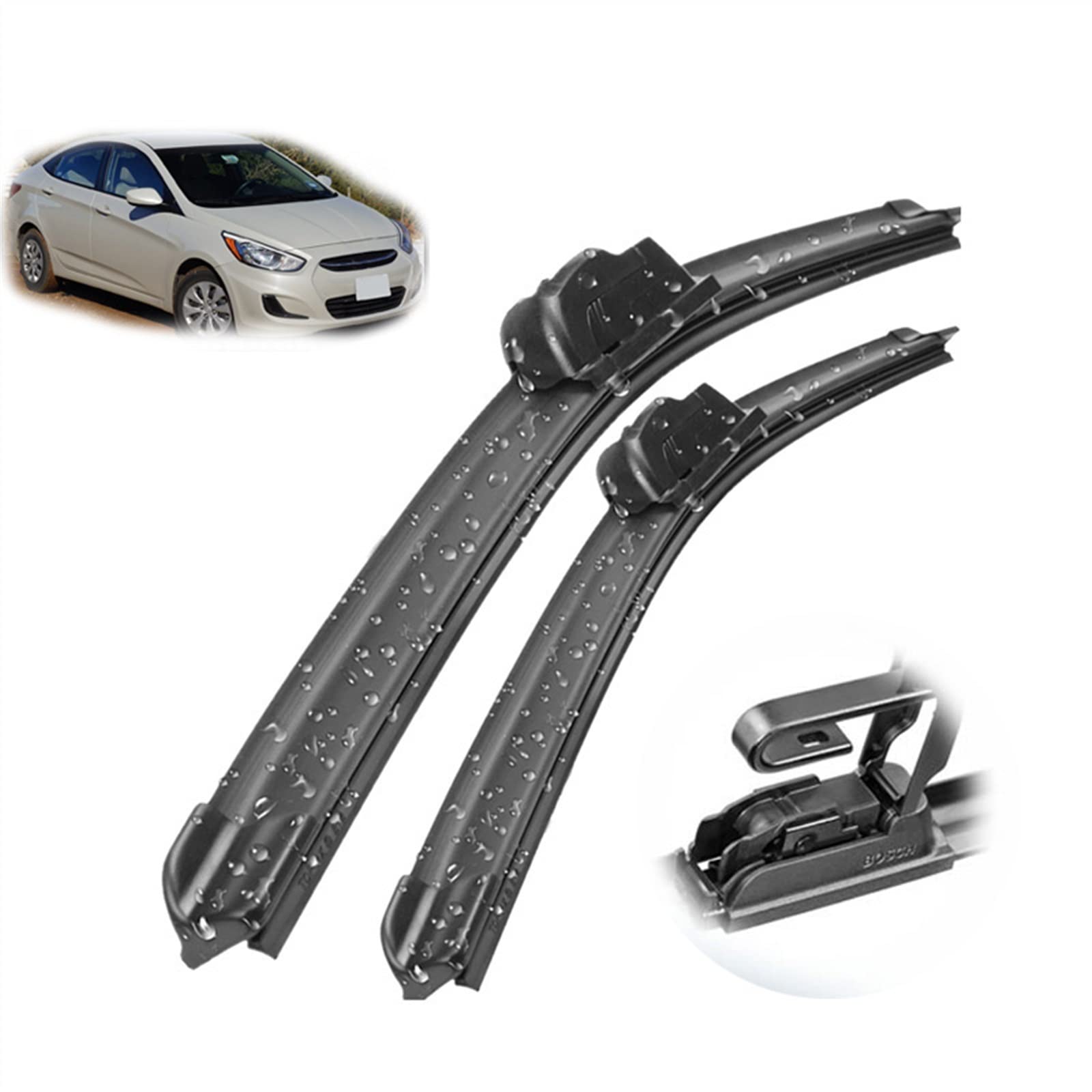 Balais d'essuie-glace avant 26" + 16" pour Hyundai Accent RB 2012-2016
