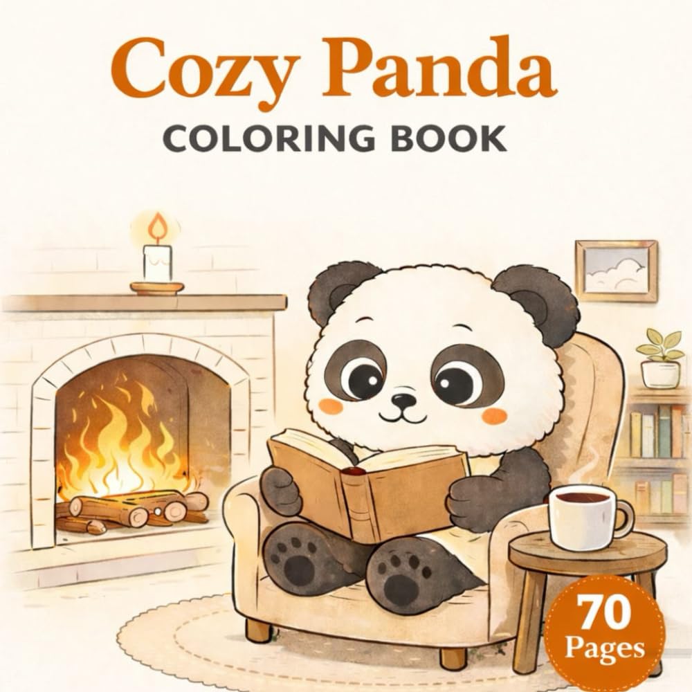 Cozy Panda: Cozy Scenes Coloring Book for Relaxation