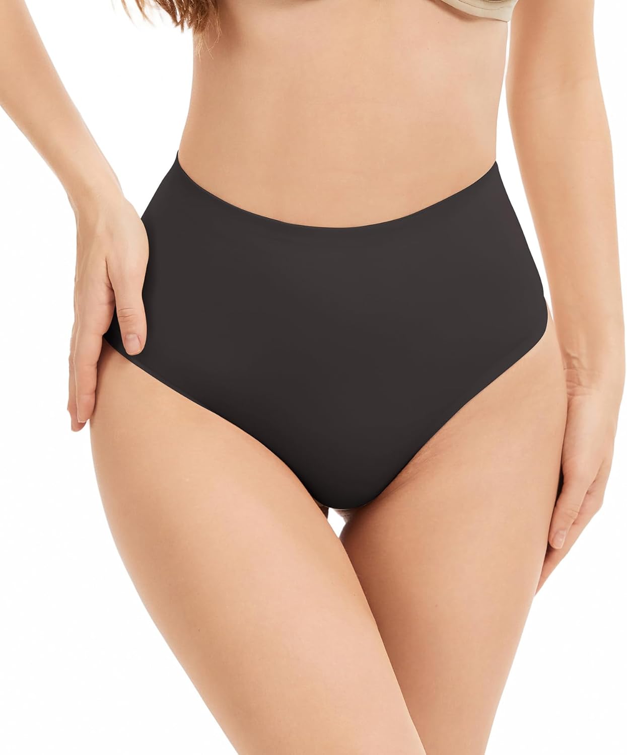 Thong Shapewear Tummy Control Underwear for Women Mid Waist Seamless Body Shaper Thong Panties Shaping Underwear