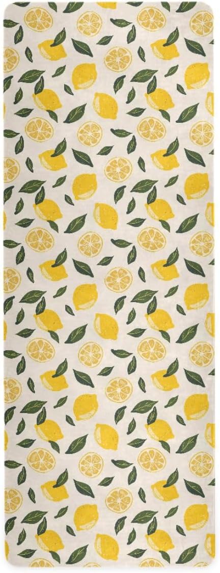 ALAZA Lemon Print Seamless Yoga Mat Non Slip Fitness Exercise Mat, Workout Mat for Yoga, Pilates and Floor Exercises