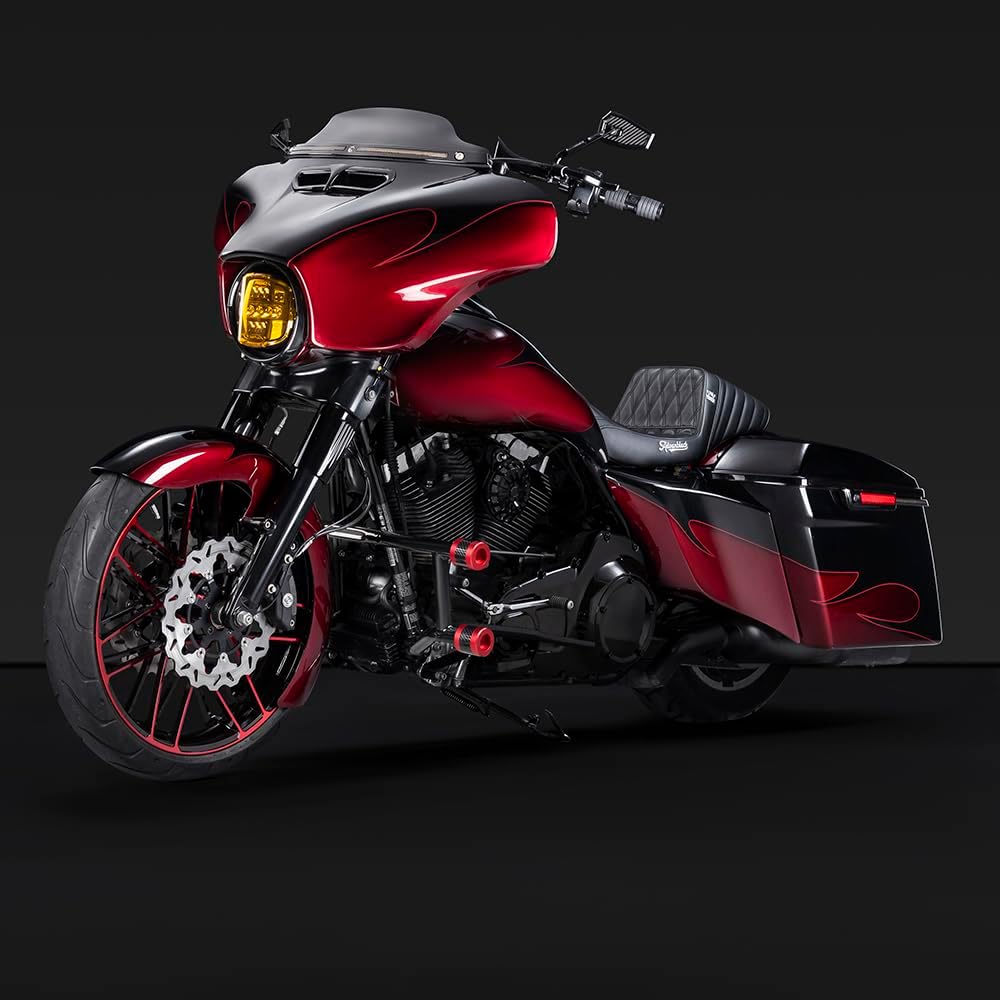 Advanblack Protek Machined CNC Alumium with Carbon Fiber Inlay Crash Bar Slider (Red CNC w/Carbon Inlay)