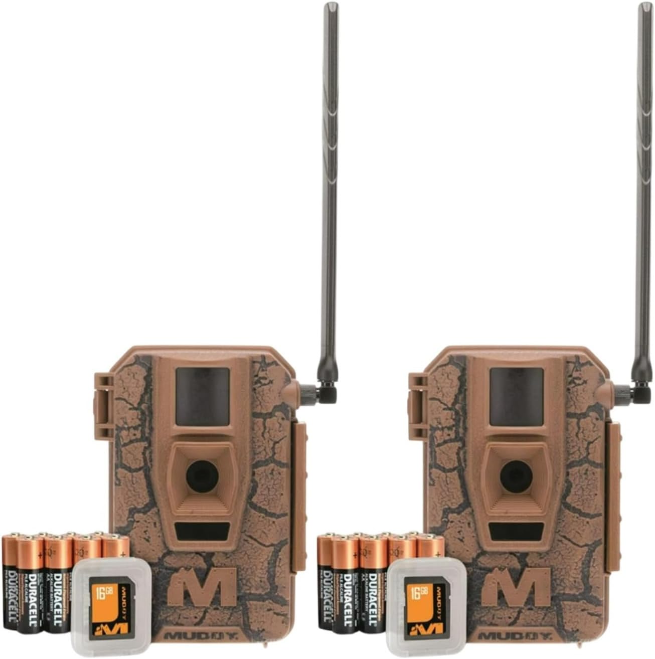 Muddy Mitigator 2.0 24MP Dual Carrier Cellular Wireless Trail Camera with 80-Feet Detection and Flash Range (Brown, 2-Pack)