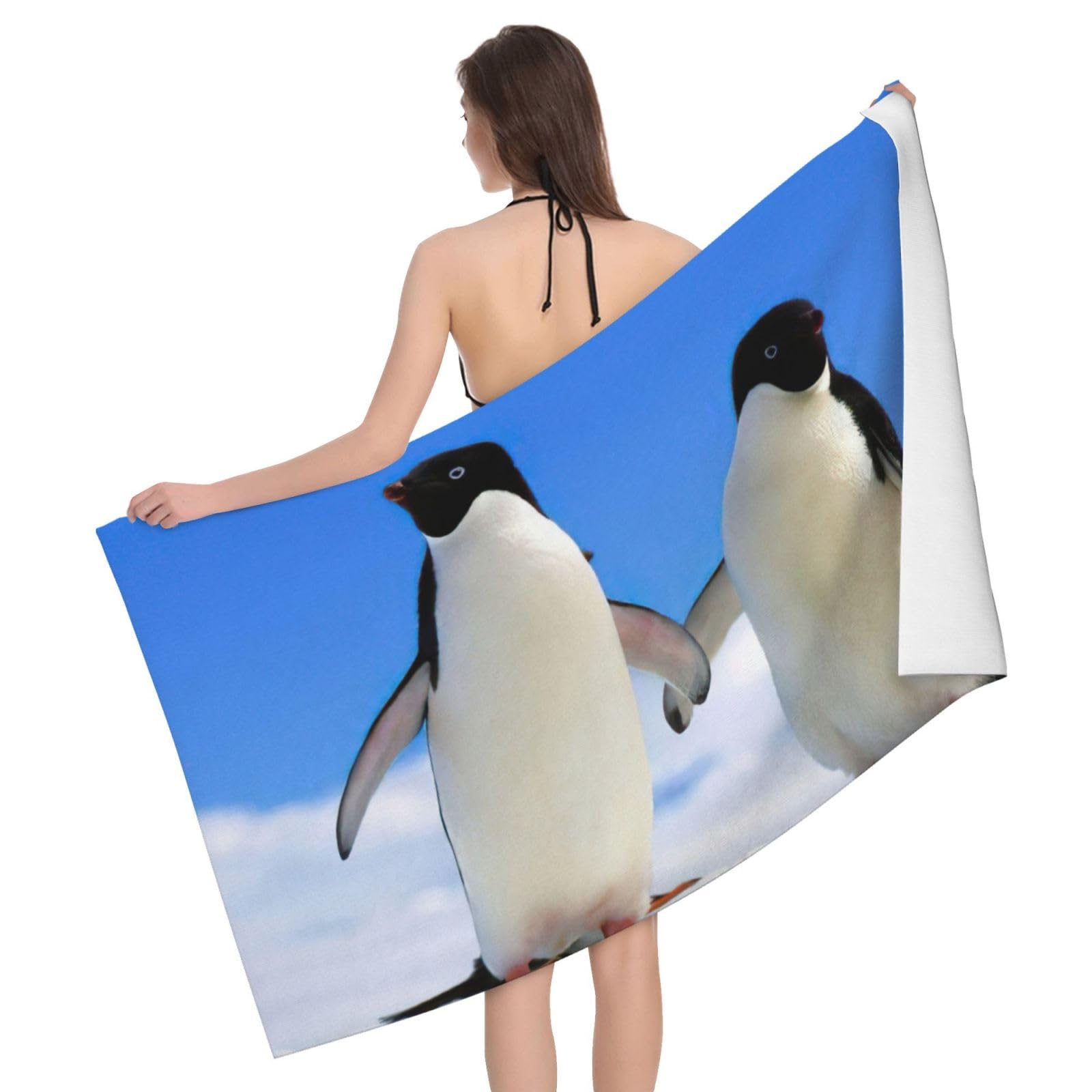 Serviette microfibre pingouin pour vos sessions de camping et voyage nature