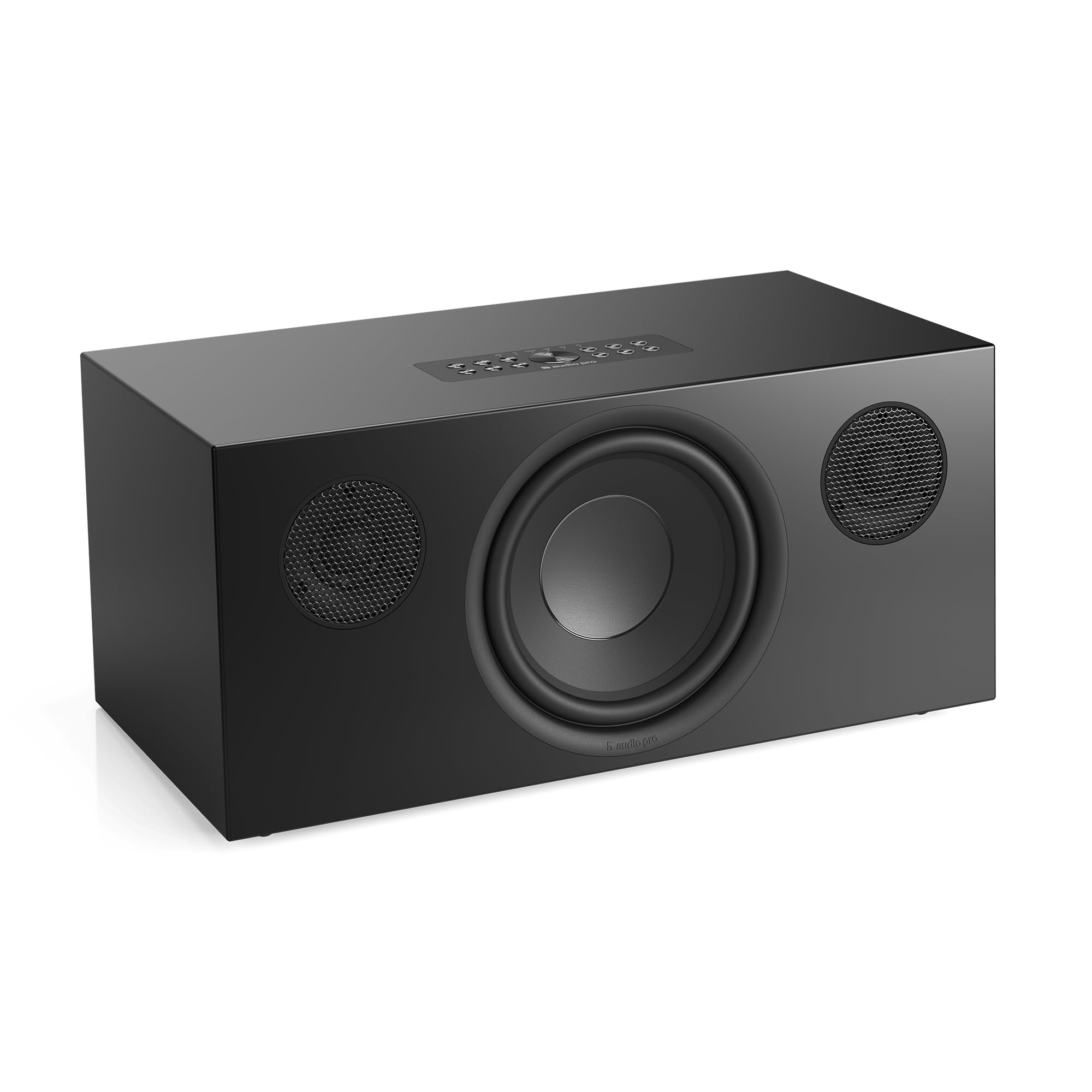 Audio Pro C20W Wireless Multiroom Stereo Lautsprecher 190W Class-D Verstärker, HDMI ARC, AirPlay 2, Google Cast, Bluetooth 5.0, Phono Eingang, Subwoofer Out (Schwarz)