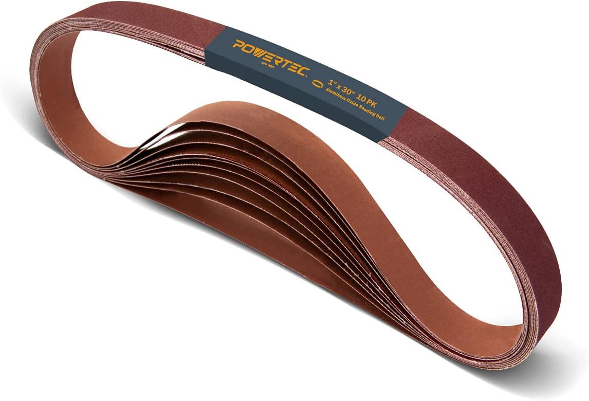 POWERTEC 25 x 762 mm Sanding Belts 1” x 30” 320 Grit Aluminum Oxide