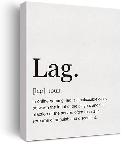 Miniatura 1 de LEXSIVO Lag Definition - Lienzo impreso para pared, decoración de oficina en casa, pintura moderna de juegos, 12 x 15 pulgadas, póster enmarcado
