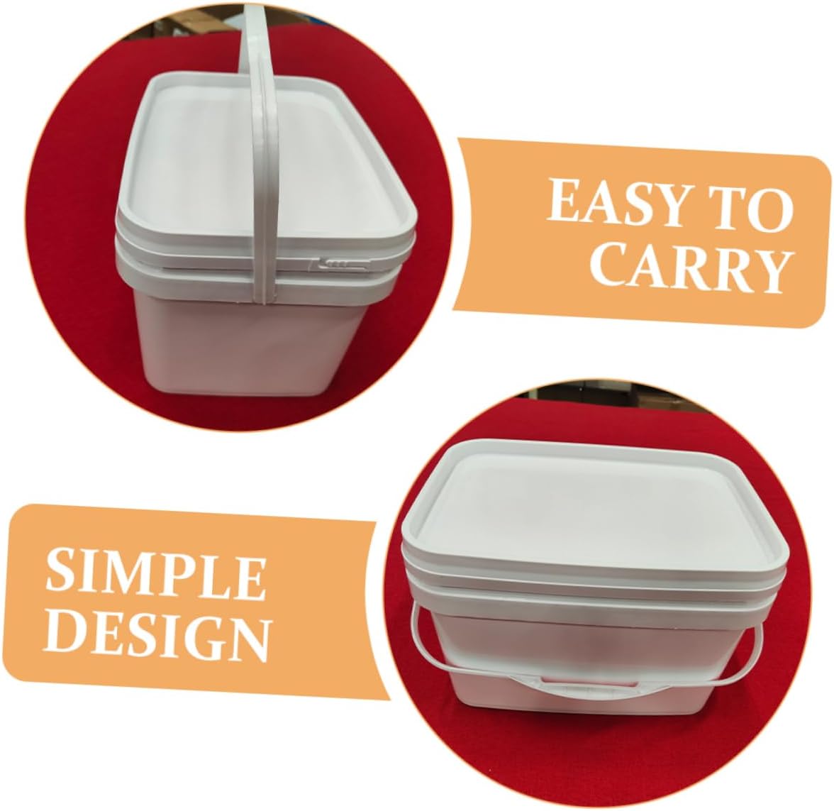 2.6 Gallon Paint Bucket with Lid Plastic Container for Painting 10L Storage Pail with Handle 2-Piece Set for Arts and Crafts