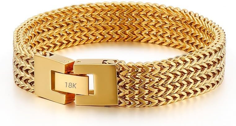 18k Gold Miami Mesh Bracelet, Unisex, Fashionable High-End Light Luxury Bracelet, Elegant Style, Adding Charm, Birthday/Valentine