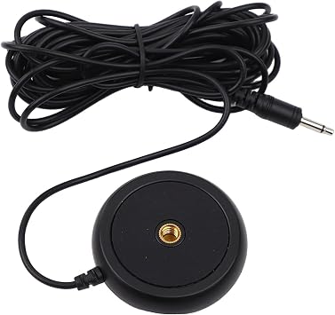 3.5mm Desktop Microphone Audio Calibration Measurement Mic Compatible With Home Theater Receiver System Conference Meeting Room Professional Sound Testing Recording Equipment Black