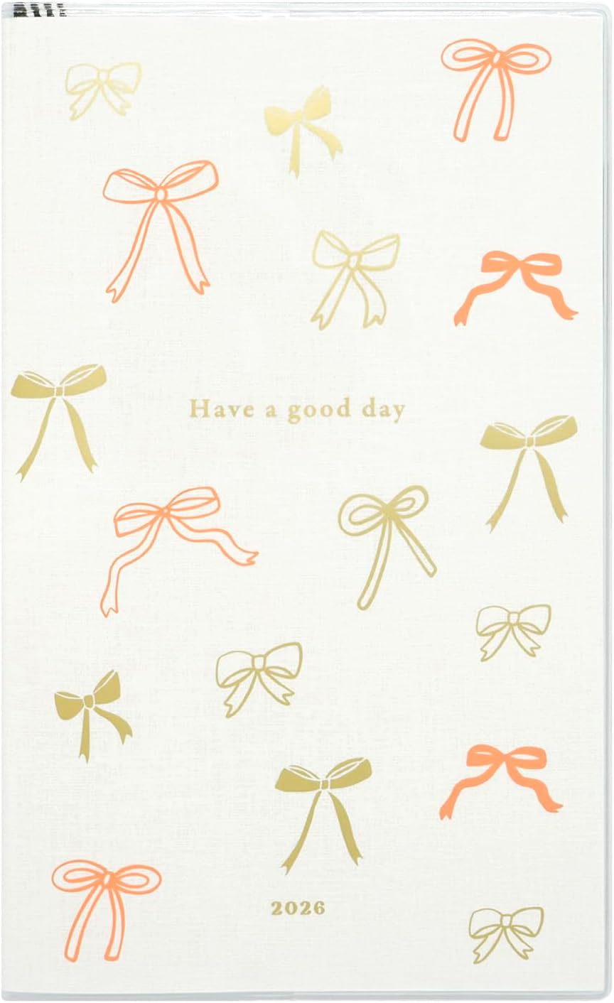 Greeting Life Chic Notebook 2026 B6 Slim Monthly Softcover Ribbon CD-1405-MM (Starts December 2025)