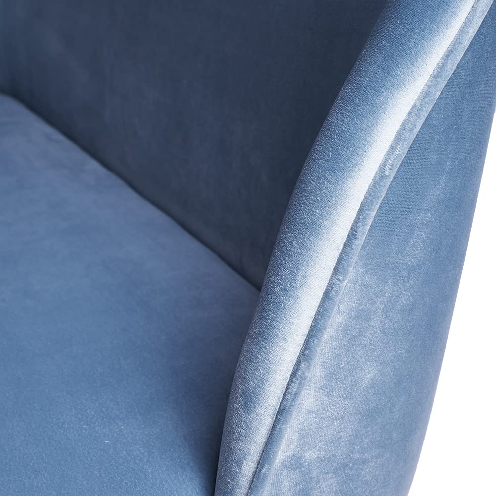 divanetto in velluto azzurro due posti - design senza braccioli - panca velluto elegante salvaspazio - 130 cm - Pronta consegna