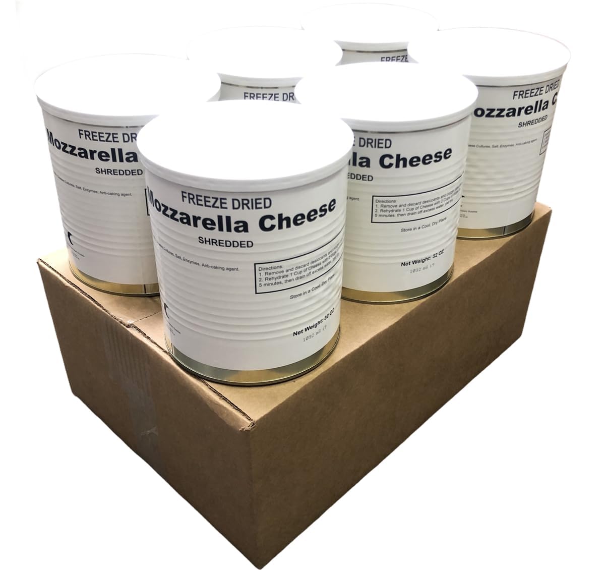 Military Surplus Dehydrated Powdered Cheddar Cheese Blend #10 Can – Makes Over 9 lbs of Sharp Cheddar per Can– Long-Term Storage – Emergency Survival Food – 25+ Year Shelf Life – Made in USA – Ready to Use Pack of 6