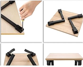 組み立て式　テーブルの脚 Amazon | 4個テーブル脚アクセサリー、90°鉄製折りたたみ