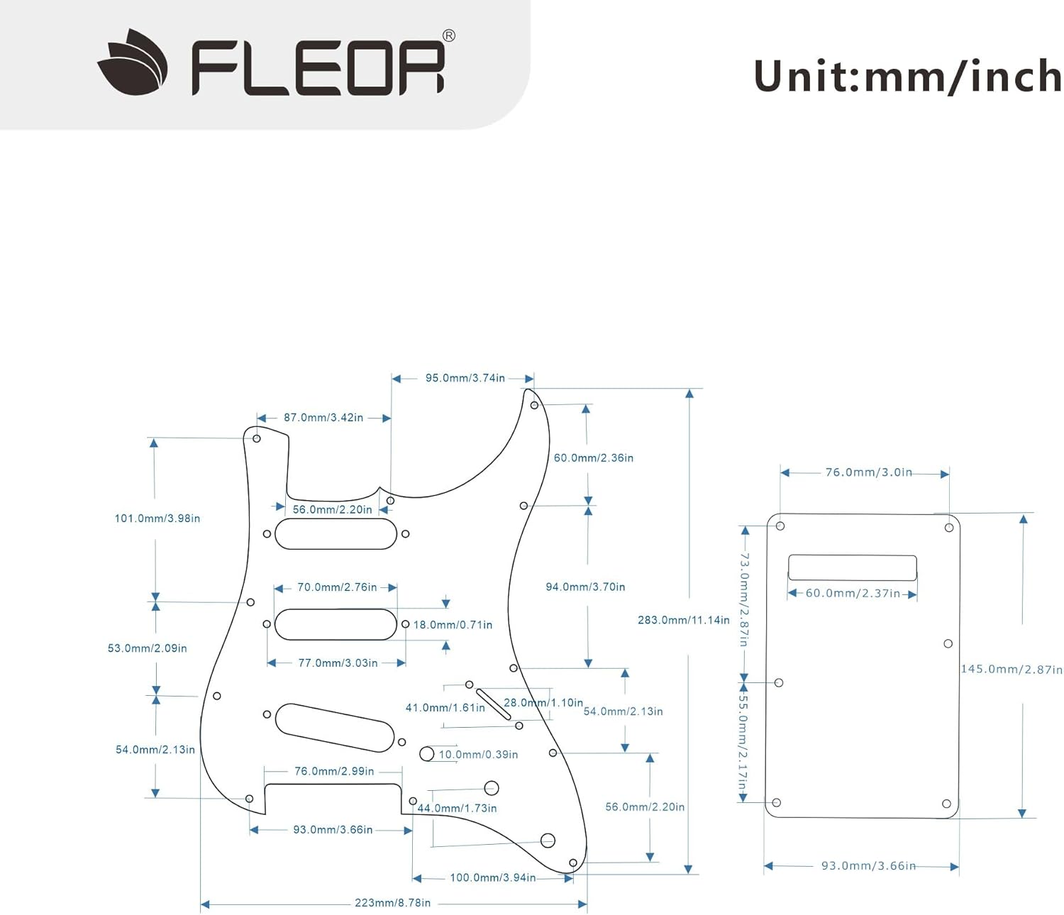FLEOR SSS 11-Hole Electric Guitar Pickguard with Backplate and Pickguard Screws Set for ST Style Guitar Part,4Ply Aged Pearl thumbnail