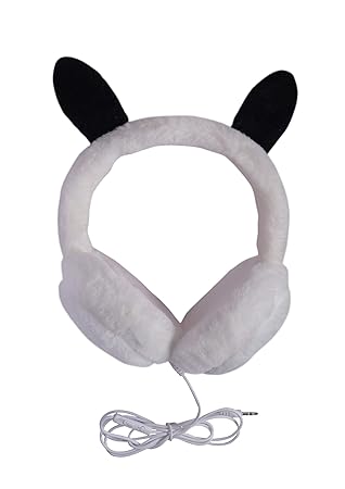 Trendy Tap Tap Hello Kitty On Ear Muff Earphone Wired Headphones with mic for Girls, Cute Earphones with Moving Pink Eyes (Red)