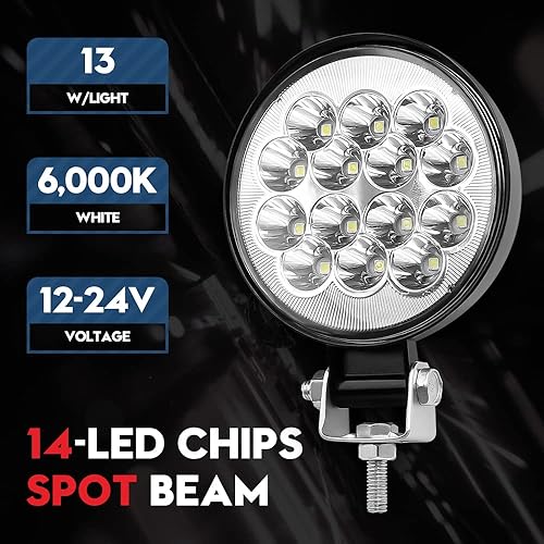 Miniatura 2 de VEHICODE Faros antiniebla LED redondos de 3 pulgadas, 6000 K, blanco, aluminio, paquete de 8