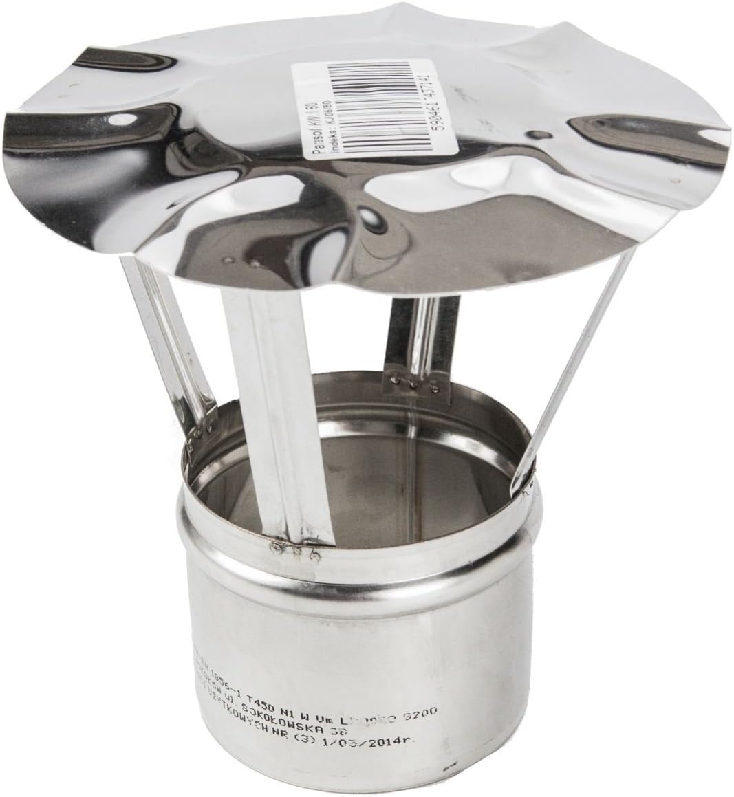 Proper ToolsStainless Steel Chimney Cowl - Ø 100 mm (3.94") - Flue Liner Cap, Duct Plug Pipe, Rain Cover, Stove Log Burner Cap, Tube Finishing