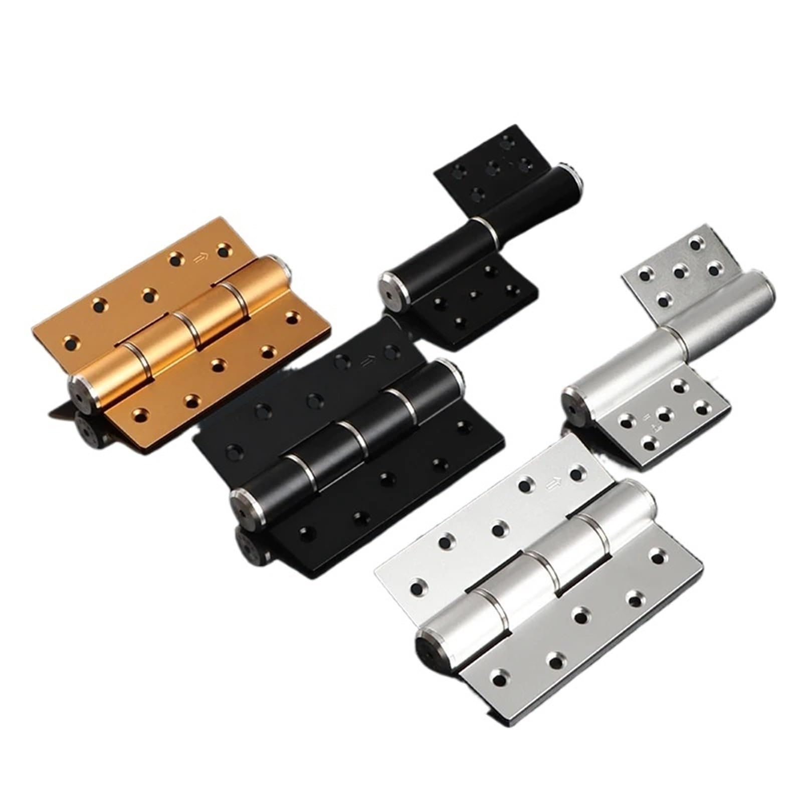 2pcs Hydraulic Invisible Door Damping Hinge Hidden Hinges(6 Sun - Gold dust)