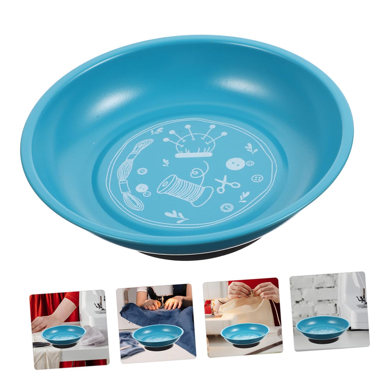 2 Piezas Organizador Magnético para Agujas de Coser Cuenco Soporte para Alfileres y Agujas de Patchwork Azul y