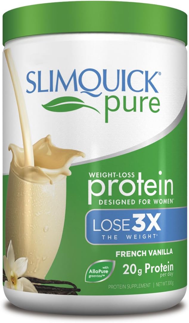 Slimquick® Pure Protein Powder, Low Calorie Dietary Supplement, Vanilla, 300 Gram, Lose 3X The Weight