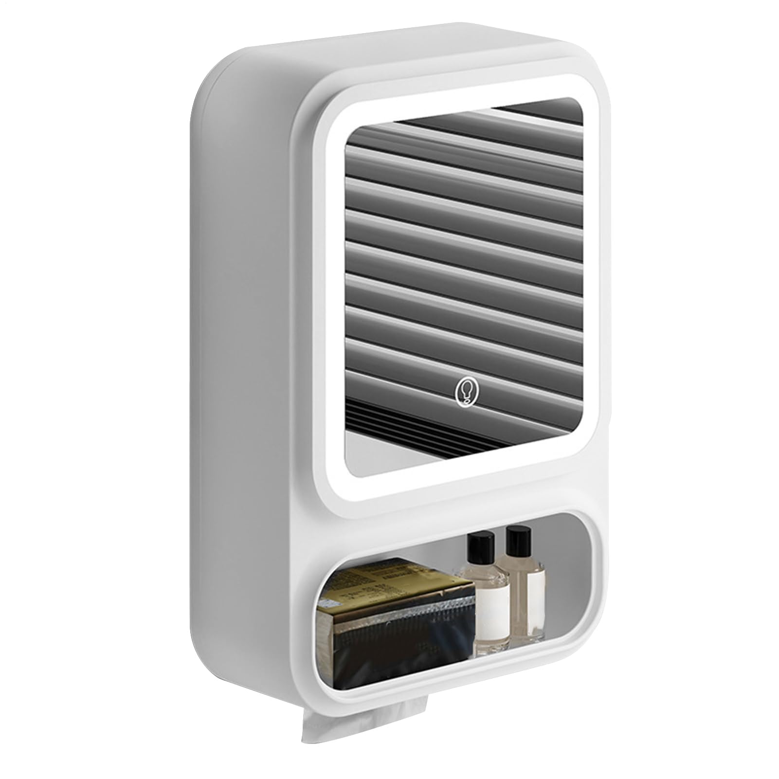 Mobile Da Bagno A Parete Porta Magnetica, Ripiano, Mensola, Portasalviette | Organizer Armadio Bagno con Specchio per Shampoo, Bagnoschiuma, Trucco, Cura Pelle, Doccia