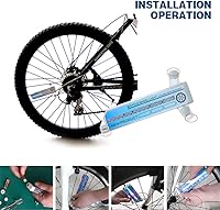 Vista 6 de Yunobi Luces de rueda de bicicleta - Luz de neumático de rueda, 32 patrones atractivos luz de bicicleta de doble pantalla radios luz de conducción