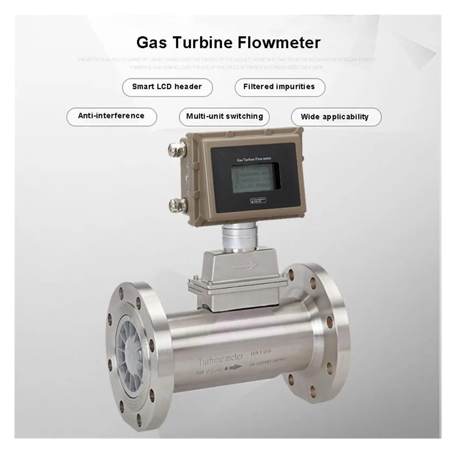 Caudalímetro de turbina de gas inteligente de acero inoxidable for gas natural, transmisor remoto 4-20 mA RS485 Garantizar la estabilidad(DN40)