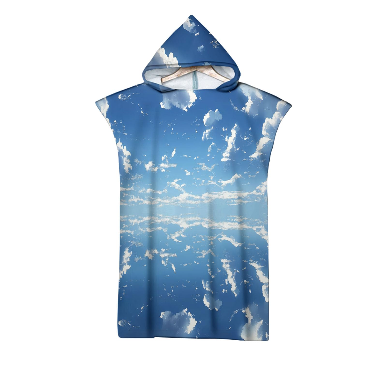 Peignoir à langer en microfibre motif ciel bleu poncho adulte pour surf et plage