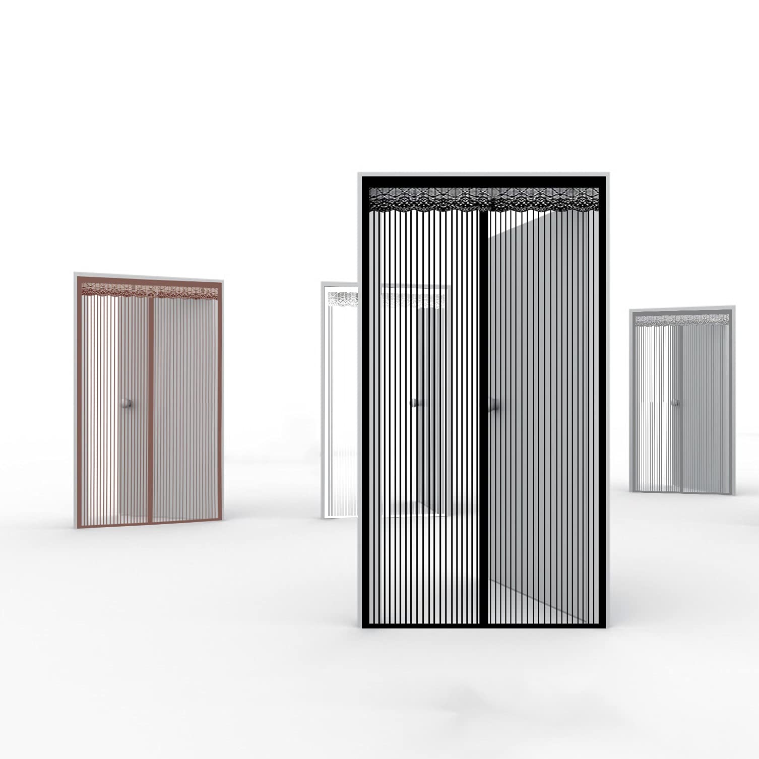 Zanzariera Magnetica Finestra 150x250cm con Calamita Moschiera Tenda Porta Magnetica Facile Montaggio per Porta Ingresso del Balcone, Marrone