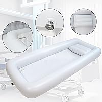 Vista 5 de Bañera inflable médica, cama portátil para pacientes geriátricos, ancianos, discapacitados, discapacitados, bañera de PVC para adultos con bolsa