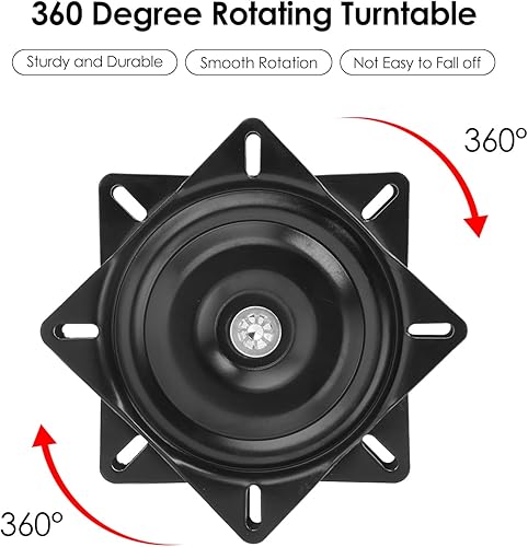 Miniatura 3 de Base giratoria para silla de 7 pulgadas, placa giratoria cuadrada giratoria de 180 grados, rebote automático, rodamientos duales para muebles