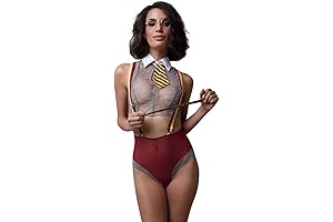Burgundy Fantasy Schoolgirl Bodysuit