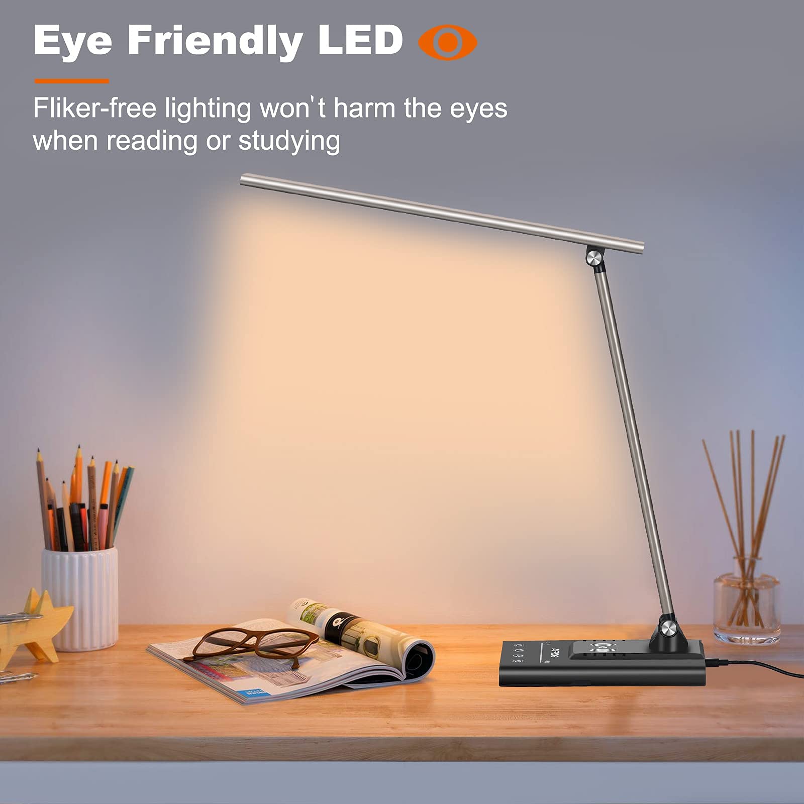 AFROG 5th Gen Multifunctional LED Desk Lamp with 10W Fast Wireless