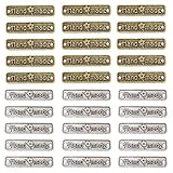 Juland 60PCS Handmade Metal Tags Alloy Hand Made Pendant Bead Charm Metal Label Tag Signs for DIY Je