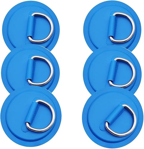 6 piezas de almohadillaparche D anillos para PVC inflable barco canoa balsa acero inoxidable anillo en D Dinghy Kayak tabla de surf tabla de remo