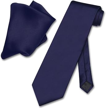 Vesuvio Napoli Solid Color NeckTie & Handkerchief Pocket Square Mens Neck Tie Hanky Set