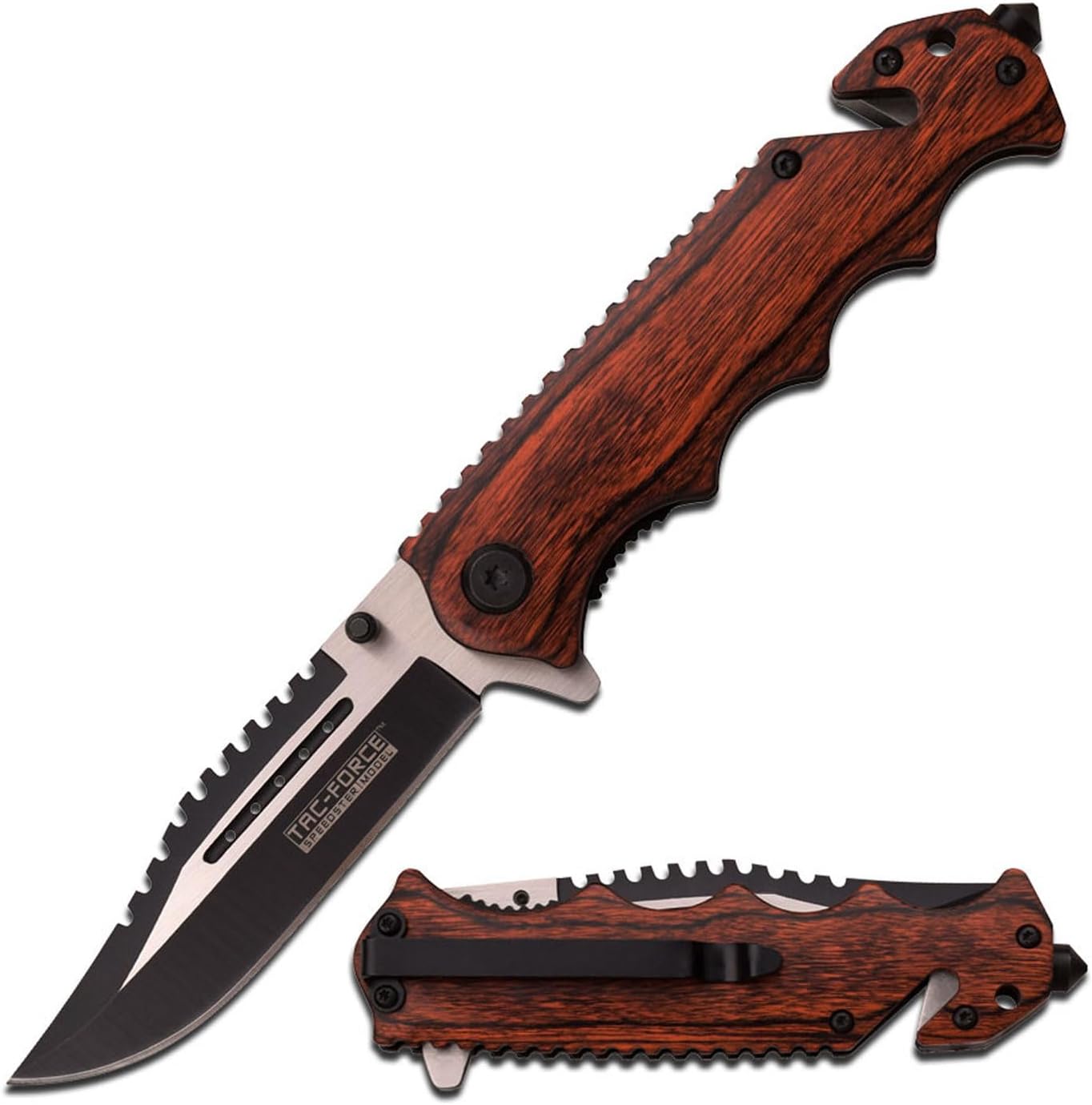 Folding Pocket Knife – Stainless Steel Blade, Handle with Rope Cutter, Glass Punch, Tactical, EDC, Rescue