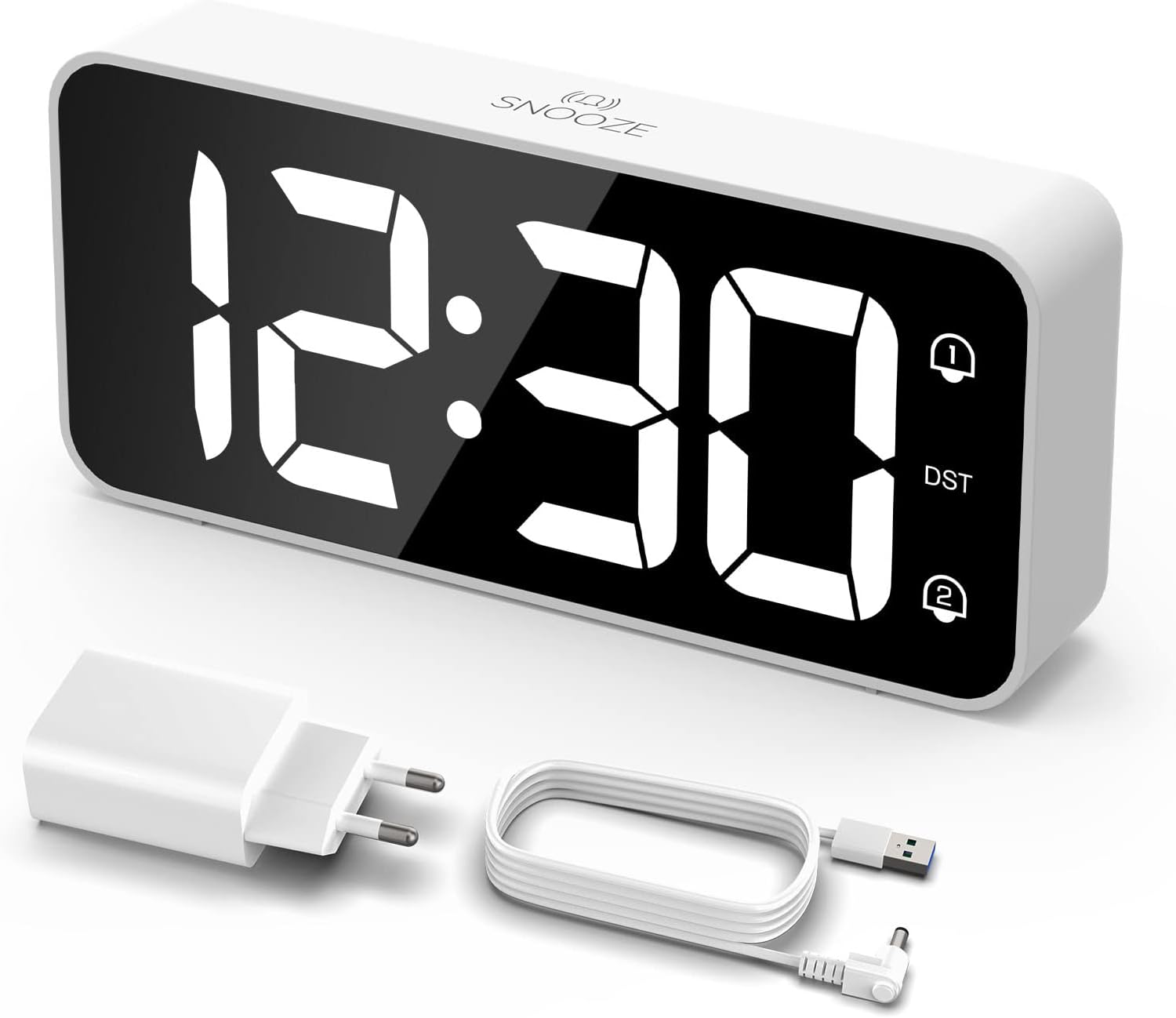 Radio Réveil Numérique, Reveil Projecteur Plafond Avec Miroir LED Écran