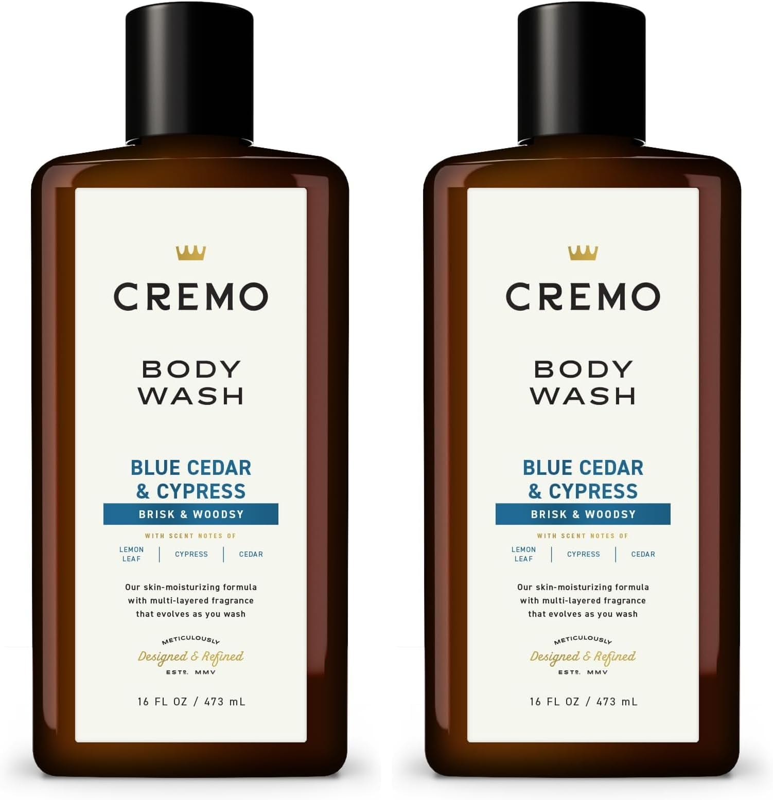 Cremo Body Wash for Men, Rich-Lathering Cypress and Cedar, 16 Fl Oz (Pack of 2)