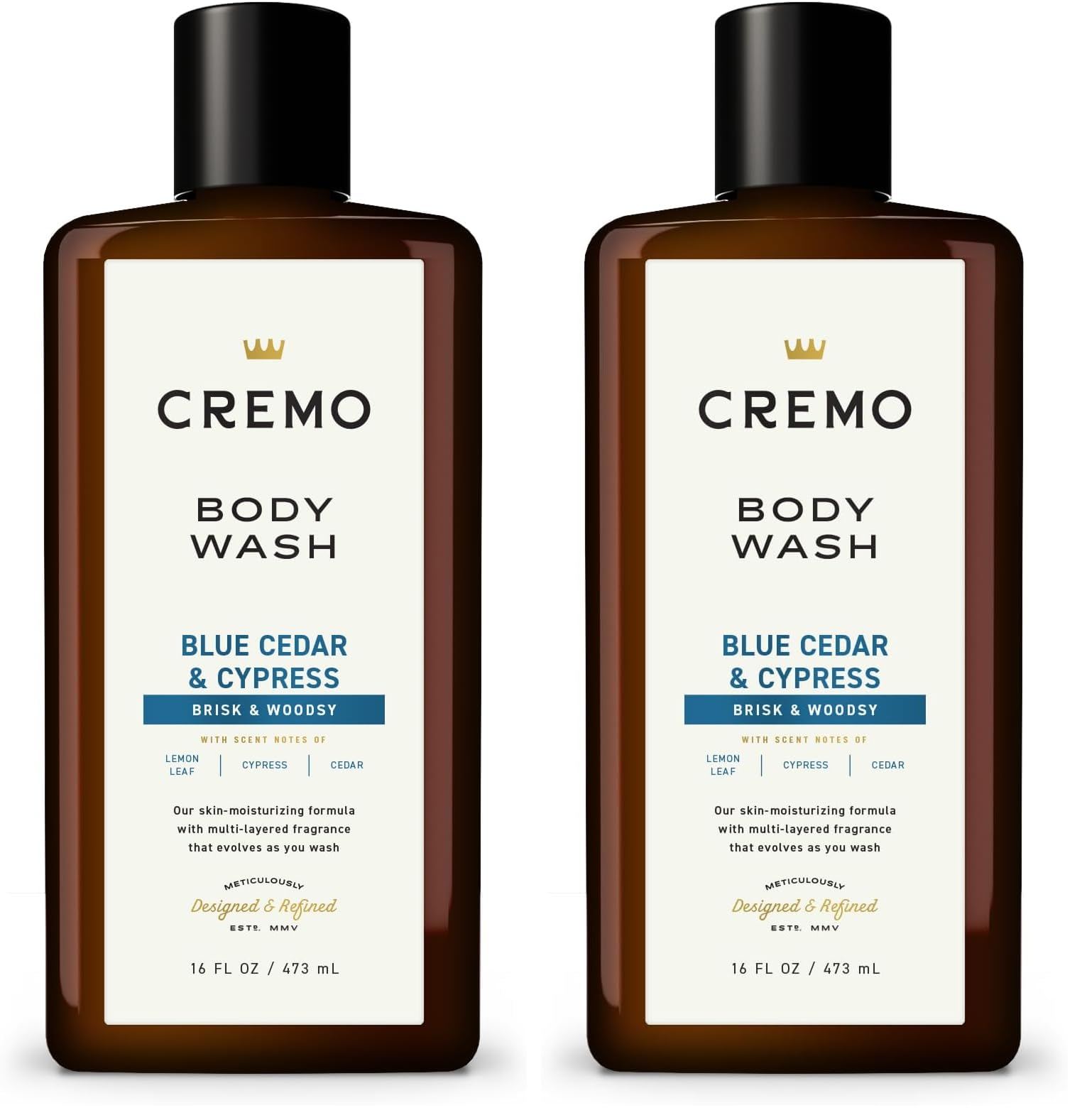 Body Wash Men, A Woodsy Scent with Notes of Lemon Peel, Cypress and Cedar, 16 Fl Oz (Pack of 2)