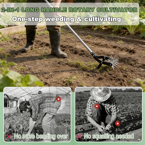 YEELOR 67-Inch 2-in-1 Cultivator